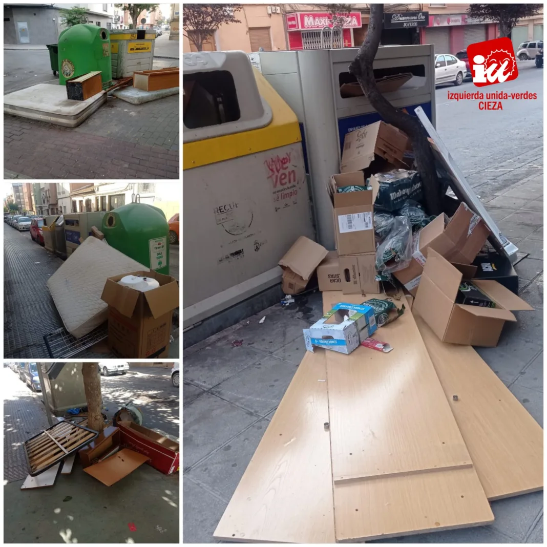 IU-Verdes culpa a Tomás Rubio del caos de basura en Cieza