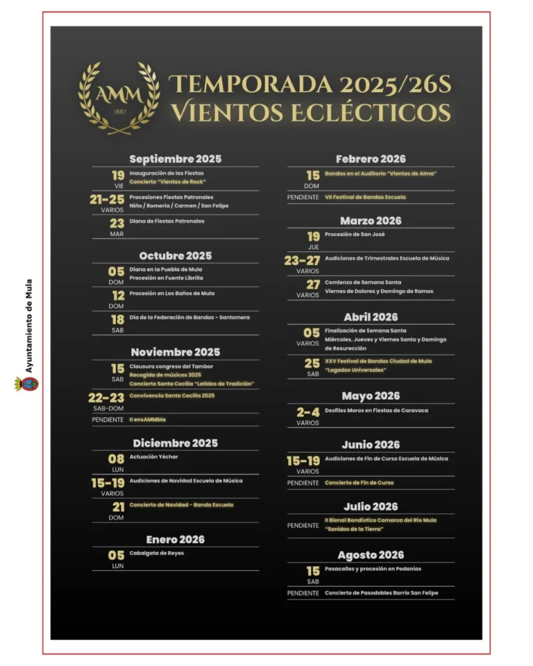 La Agrupación Musical Muleña presenta su temporada 2025/26 bajo el lema “Vientos eclécticos”