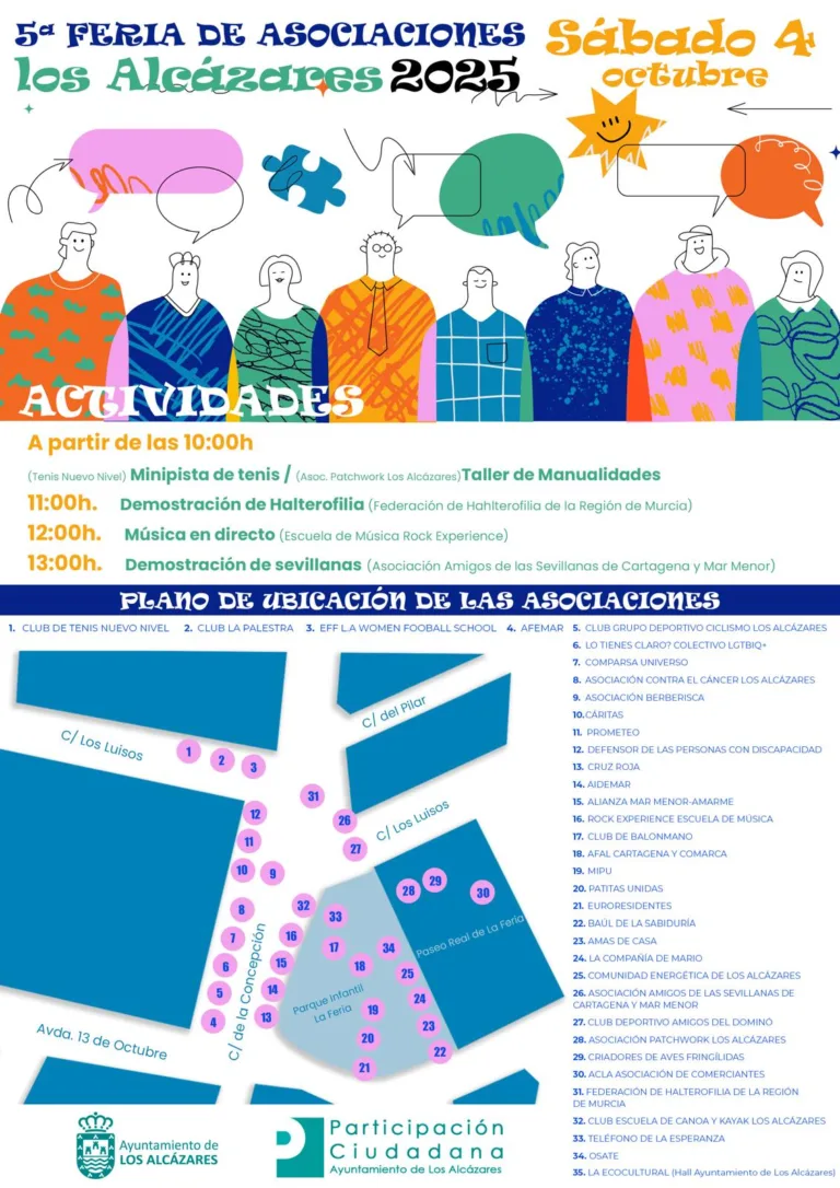 Los Alcázares reúne a 30 colectivos en su 5ª Feria de Asociaciones