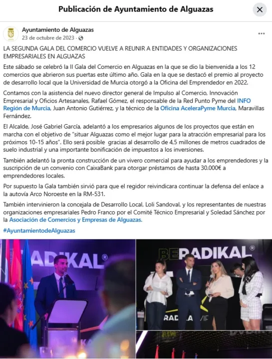 El alcalde de Alguazas participó en un acto municipal celebrado en la discoteca sin licencia días antes de decretar su cierre El alcalde de Alguazas participó en un acto municipal celebrado en la discoteca sin licencia días antes de decretar su cierre