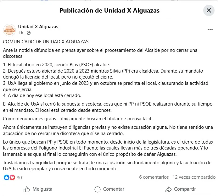 El alcalde de Alguazas participó en un acto municipal celebrado en la discoteca sin licencia días antes de decretar su cierre El alcalde de Alguazas participó en un acto municipal celebrado en la discoteca sin licencia días antes de decretar su cierre