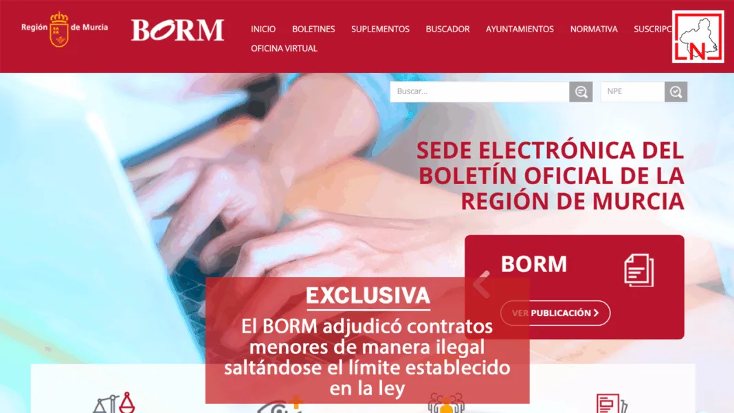 El BORM adjudicó contratos menores de manera ilegal saltándose el límite establecido en la ley El BORM adjudicó contratos menores de manera ilegal saltándose el límite establecido en la ley