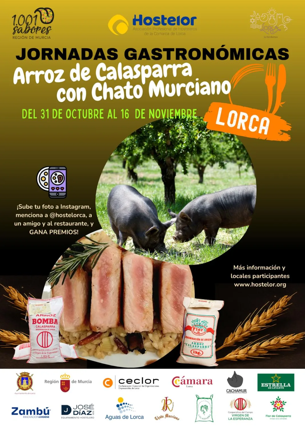 cartel arroz y chato Lorca celebra las I Jornadas Gastronómicas del arroz de Calasparra y el chato murciano
