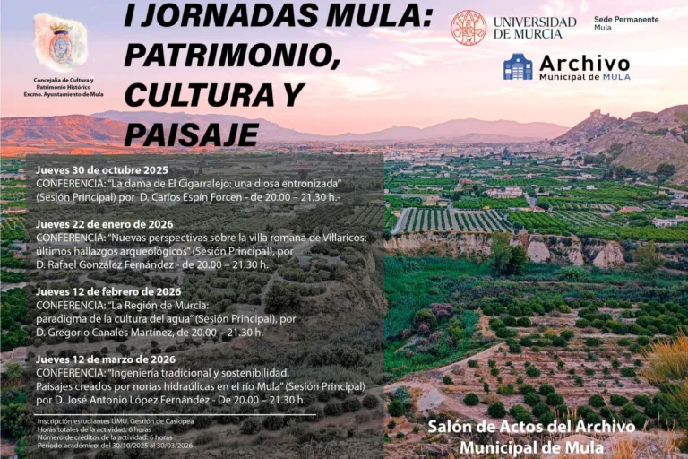 Mula acoge las I Jornadas “Patrimonio, Cultura y Paisaje” con el apoyo de la Universidad de Murcia