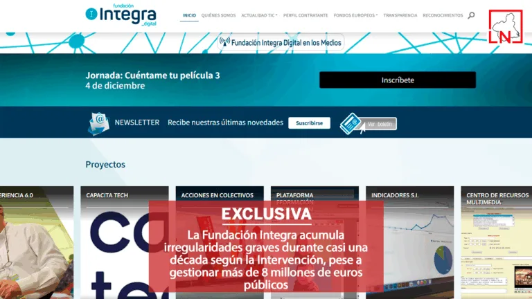La Fundación Integra acumula irregularidades graves durante casi una década según la Intervención, pese a gestionar más de 8 millones de euros públicos