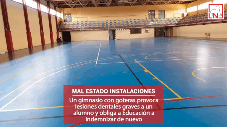 Un gimnasio con goteras provoca lesiones dentales graves a un alumno y obliga a Educación a indemnizar de nuevo