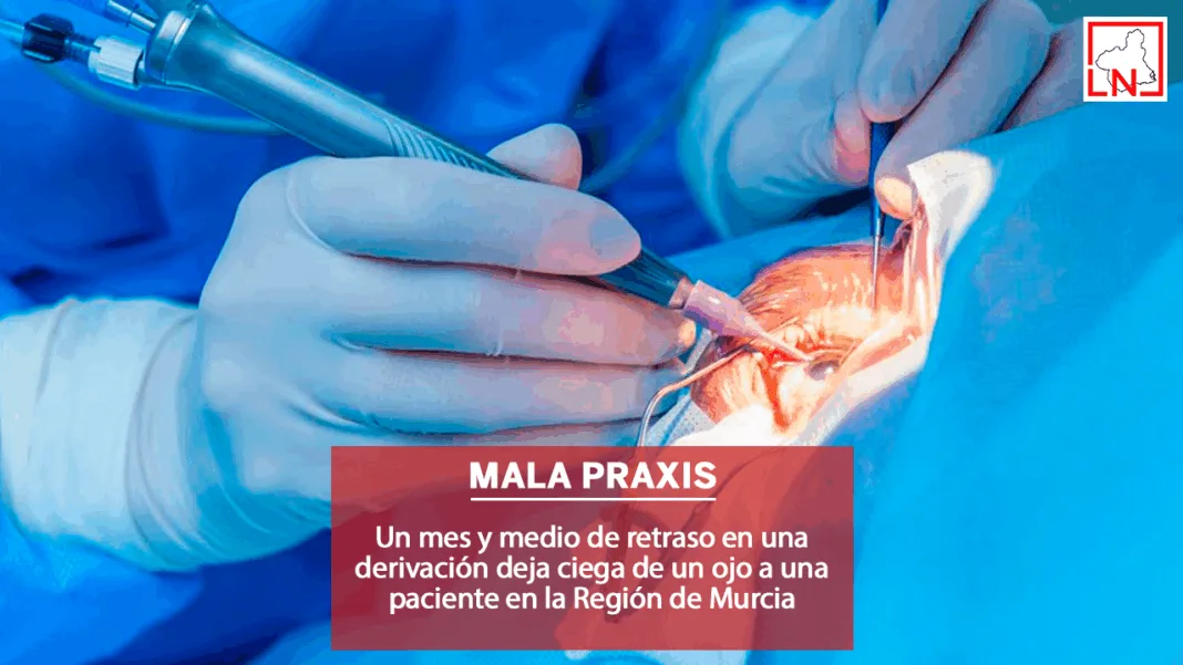 Un mes y medio de retraso en una derivación deja ciega de un ojo a una paciente en la Región de Murcia