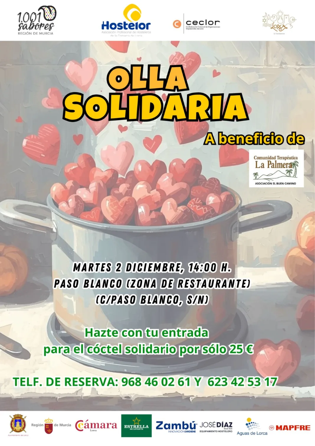 Hostelor organiza un cóctel solidario en Lorca para apoyar a personas con adicciones