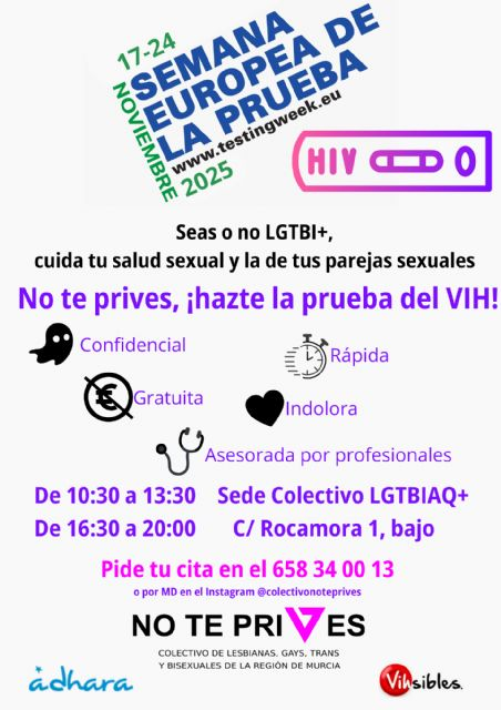 No Te Prives impulsa su segunda Semana Europea de la Prueba del VIH en Murcia No Te Prives impulsa su segunda Semana Europea de la Prueba del VIH en Murcia
