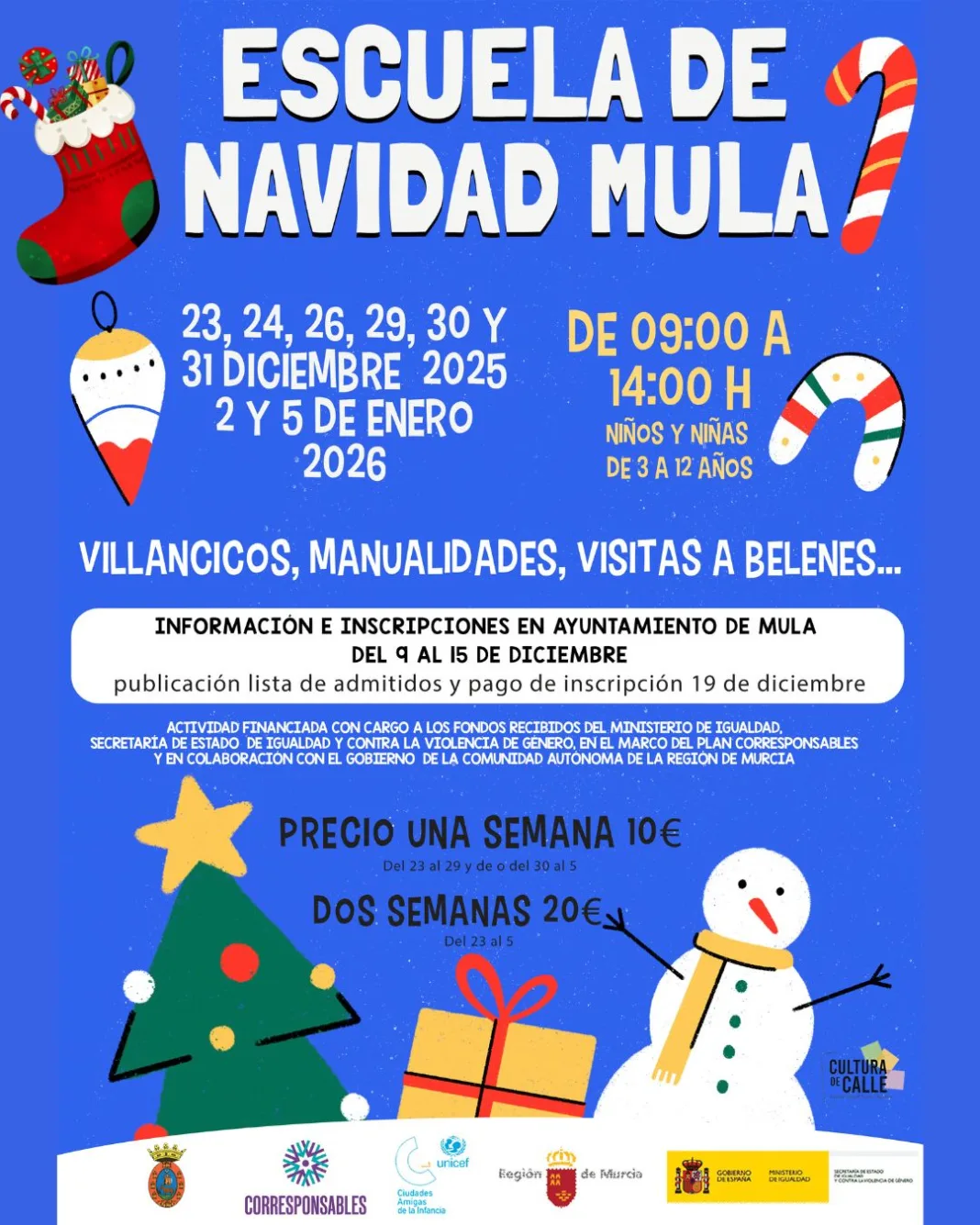 Mula abre el plazo de inscripción para las Escuelas de Navidad 2025–2026 en el casco urbano y pedanías Mula abre el plazo de inscripción para las Escuelas de Navidad 2025–2026 en el casco urbano y pedanías