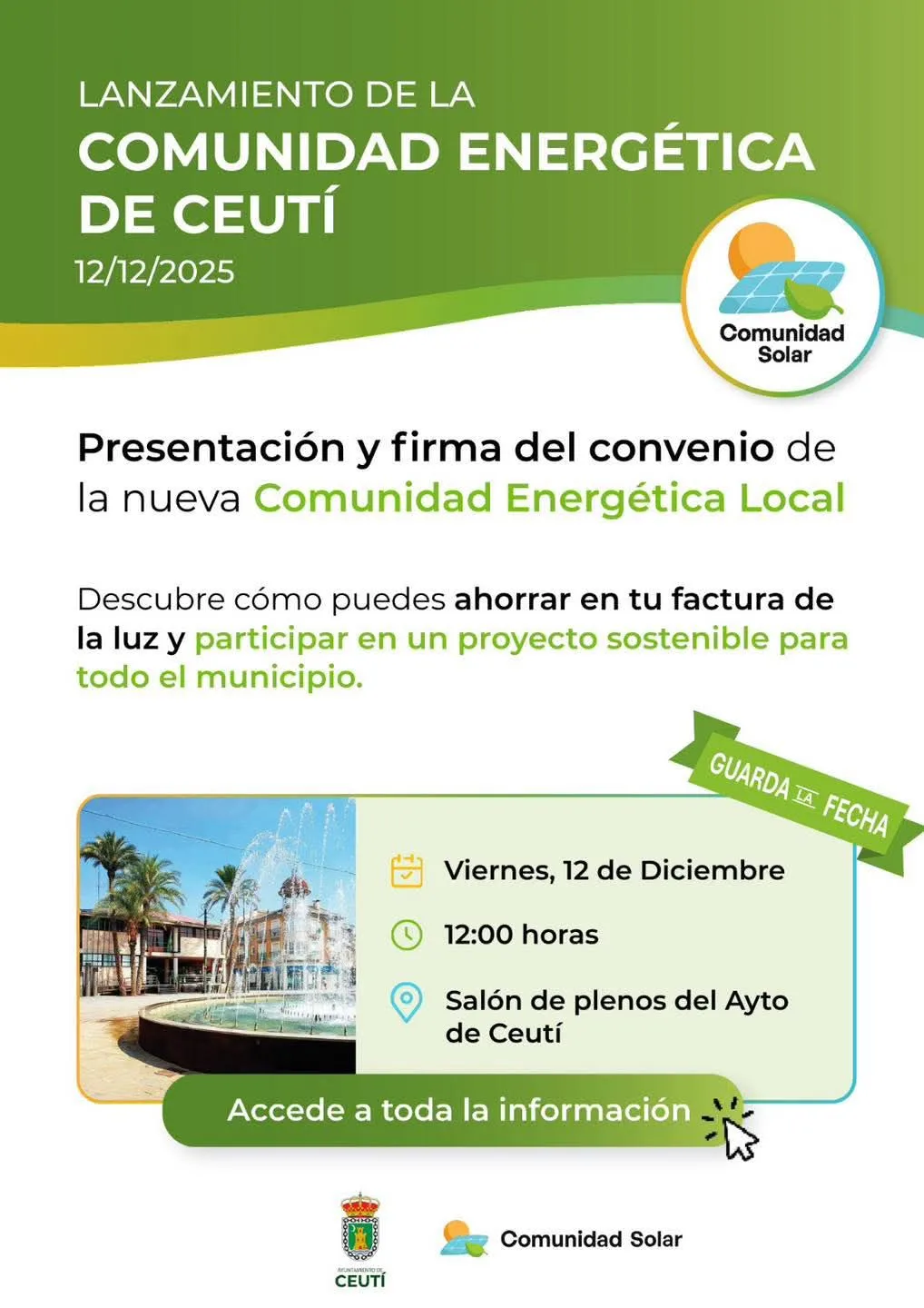Ceutí impulsa su primera Comunidad Energética Municipal con energía solar hasta un 81% más barata Ceutí impulsa su primera Comunidad Energética Municipal con energía solar hasta un 81% más barata