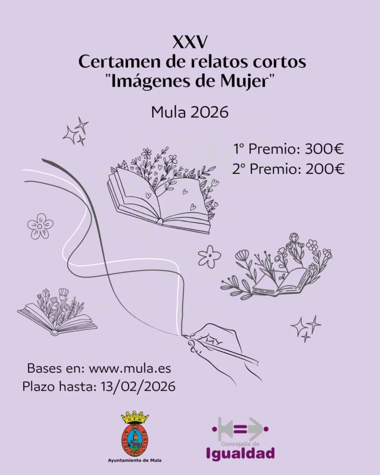 Mula abre el plazo del XXV Certamen de Relatos Cortos “Imágenes de Mujer” con motivo del 8M