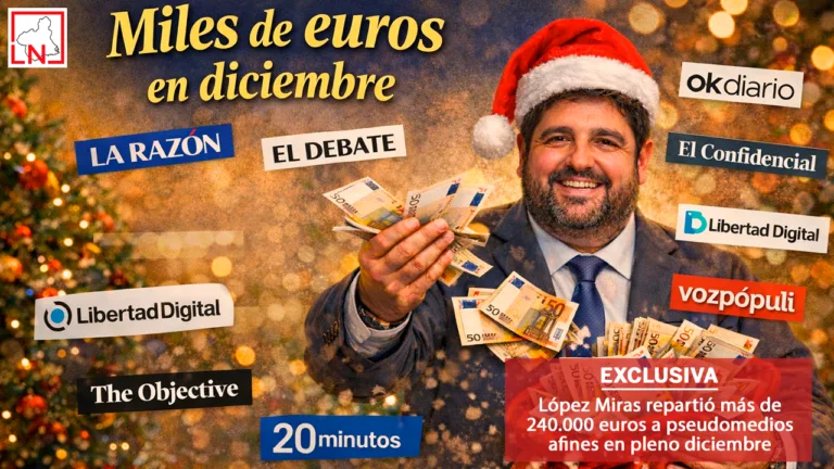 López Miras repartió más de 240.000 euros a pseudomedios afines en pleno diciembre