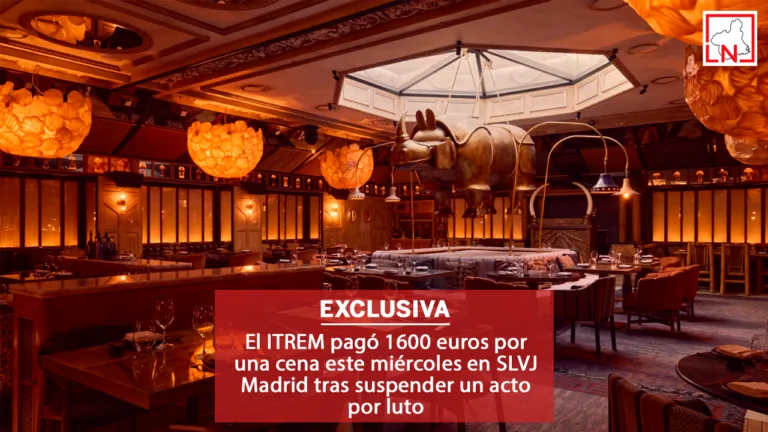 El ITREM pagó 1600 euros por una cena este miércoles en SLVJ Madrid tras suspender un acto por luto
