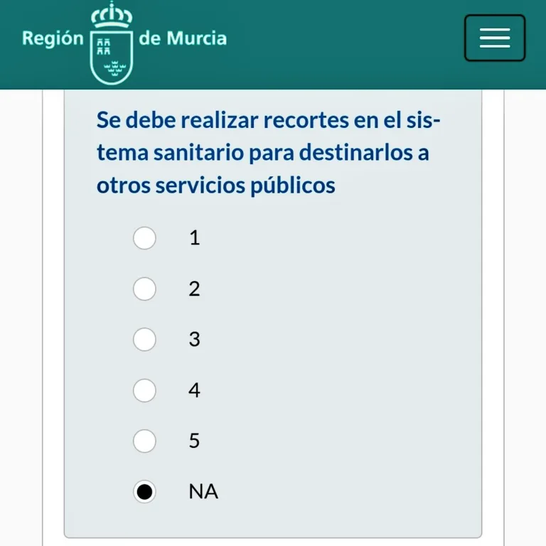 El Gobierno regional plantea recortes en la sanidad pública a través de una encuesta institucional