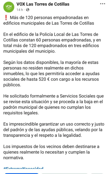 El concejal de Seguridad de Las Torres de Cotillas acusa irregularidades en el padrón y el Ayuntamiento lo desmiente