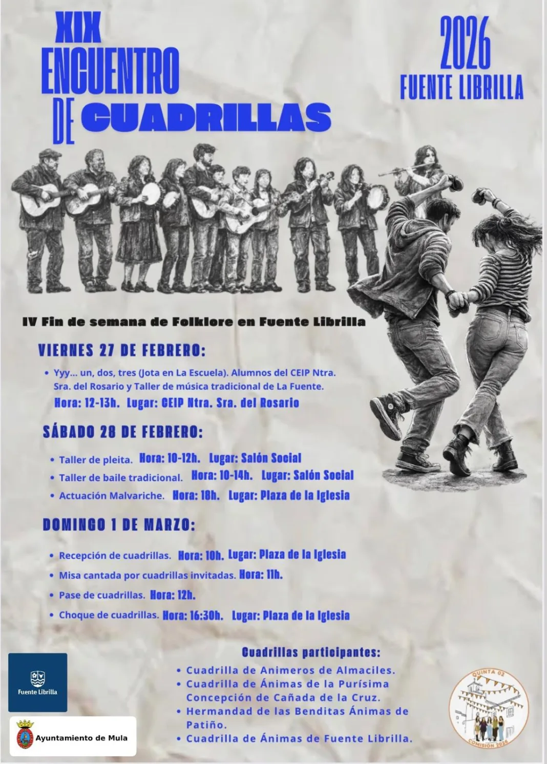 Fuente Librilla celebrará el XIX Encuentro de Cuadrillas del 27 de febrero al 1 de marzo