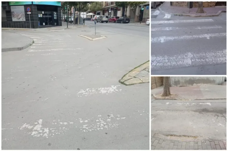 IU-Verdes exige al alcalde de Cieza repintar los pasos de peatones con una máquina “arrinconada”