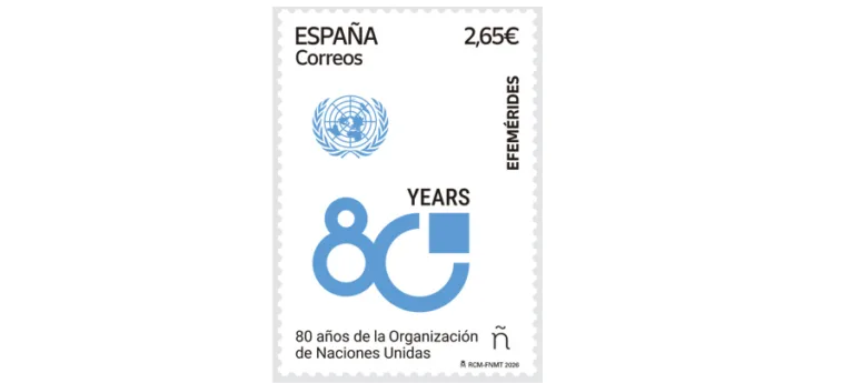 Correos lanza un sello por el 80 aniversario de Naciones Unidas