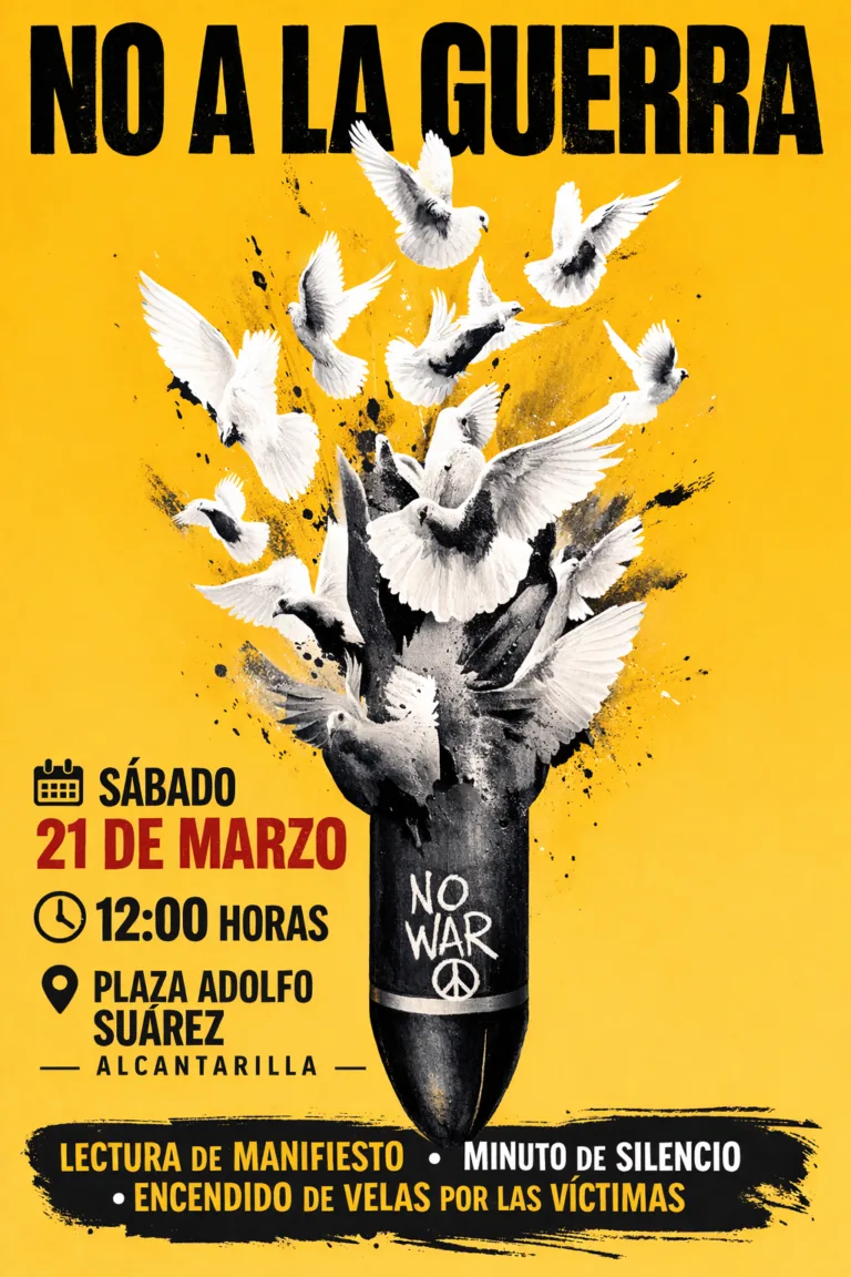 Alcantarilla convoca una concentración ciudadana por la paz el 21 de marzo