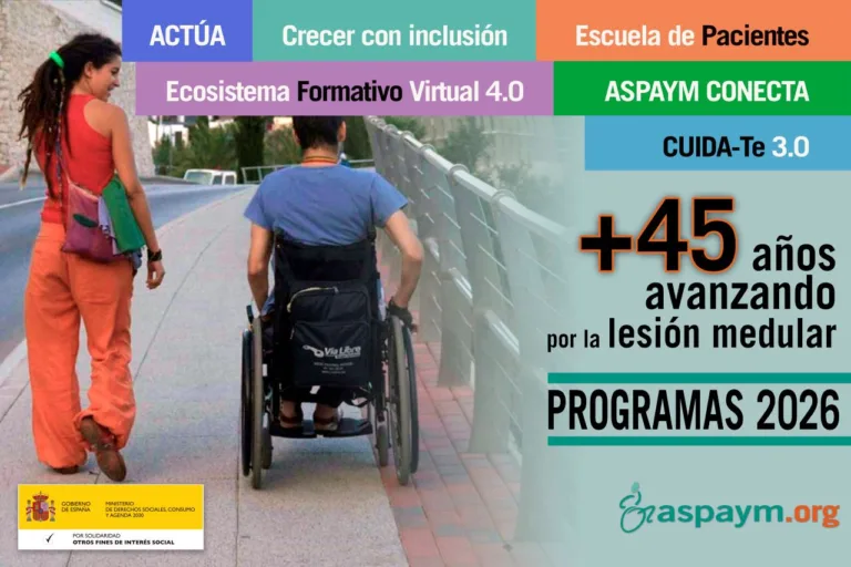 ASPAYM impulsa seis programas estatales en 2026 para personas con lesión medular