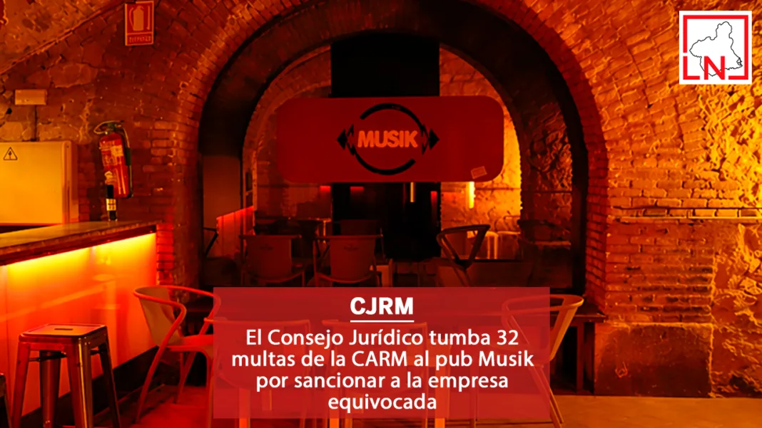 El Consejo Jurídico tumba 32 multas de la CARM al pub Musik por sancionar a la empresa equivocada