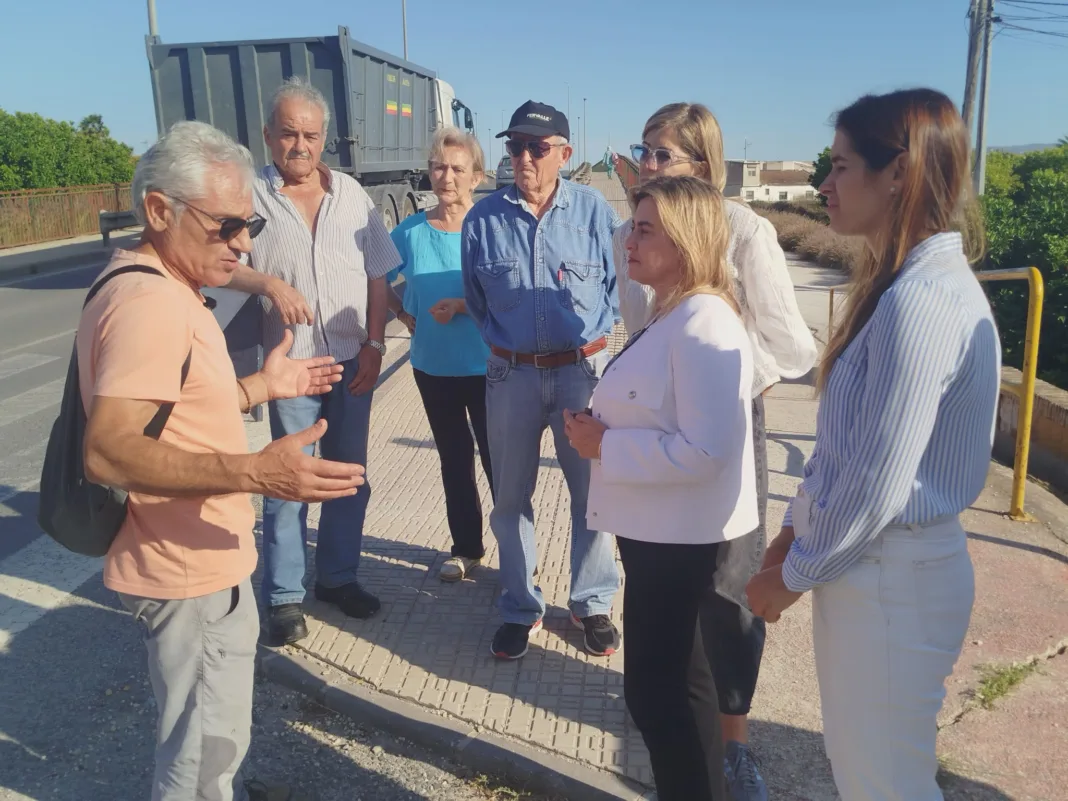 El PSOE exige seguridad urgente en el puente entre El Raal y Beniel