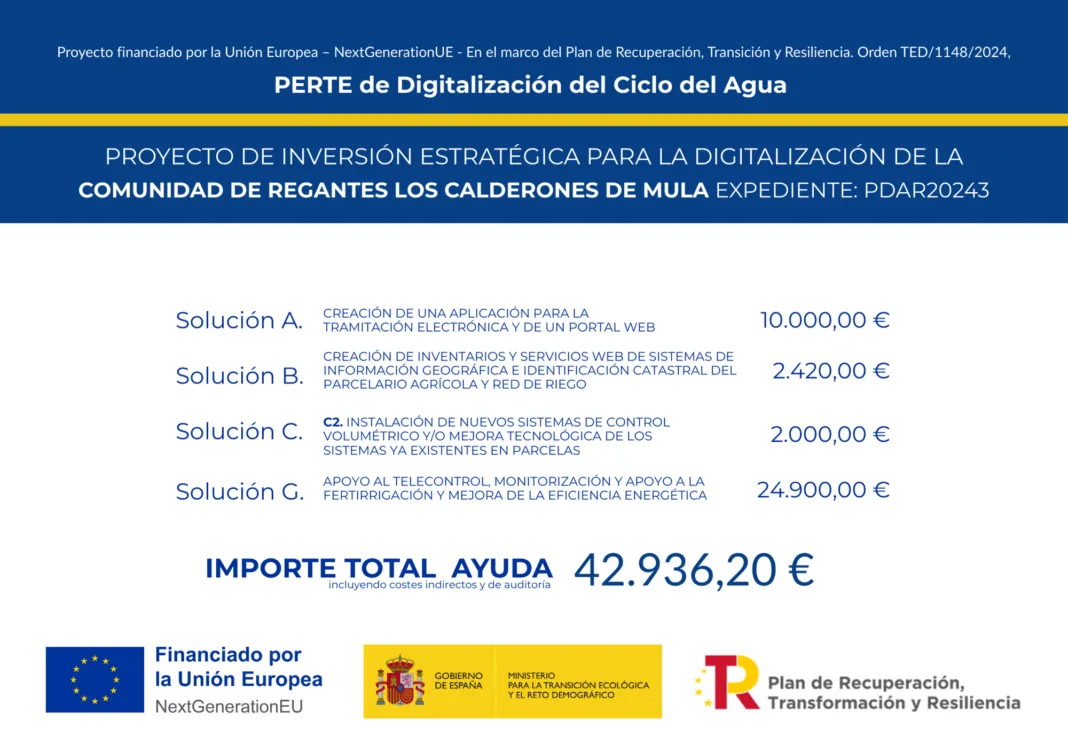 Los Calderones moderniza su regadío con una inversión de más de 42.000 euros
