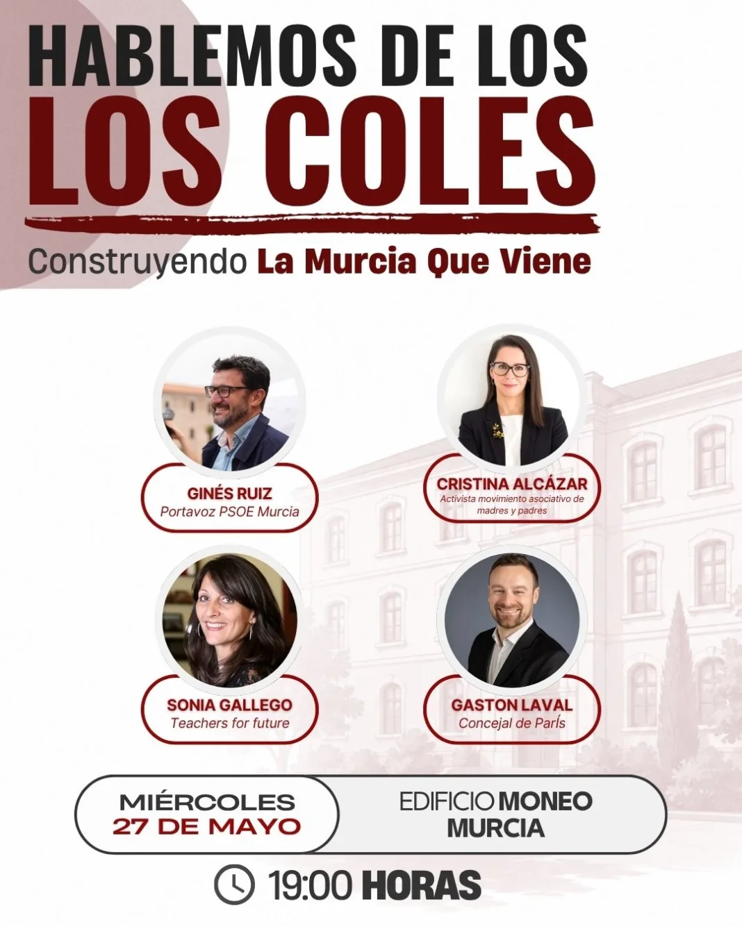 El PSOE abre un debate sobre el futuro de los colegios públicos de Murcia