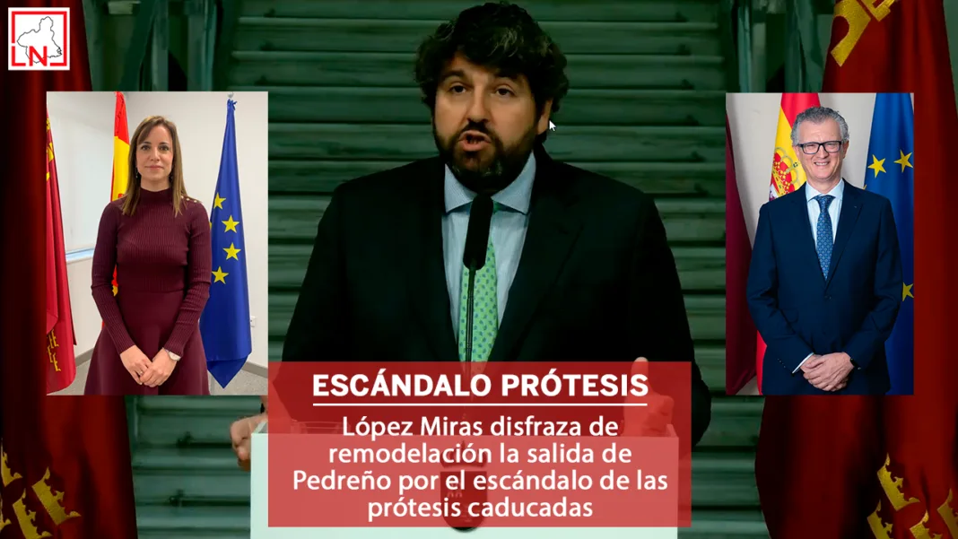 López Miras disfraza de remodelación la salida de Pedreño por el escándalo de las prótesis caducadas López Miras disfraza de remodelación la salida de Pedreño por el escándalo de las prótesis caducadas