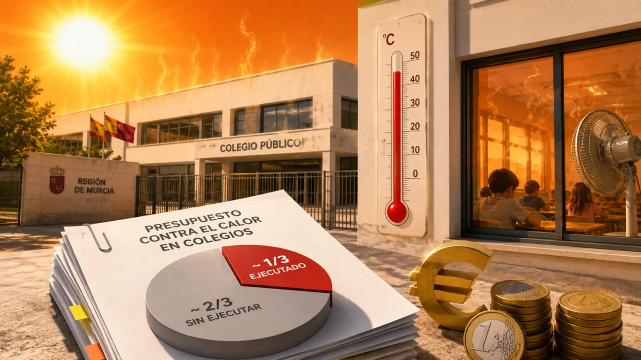 El Gobierno de López Miras solo ejecutó un tercio del dinero prometido contra el calor en las aulas