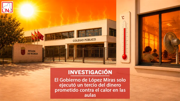 El Gobierno de López Miras solo ejecutó un tercio del dinero prometido contra el calor en las aulas