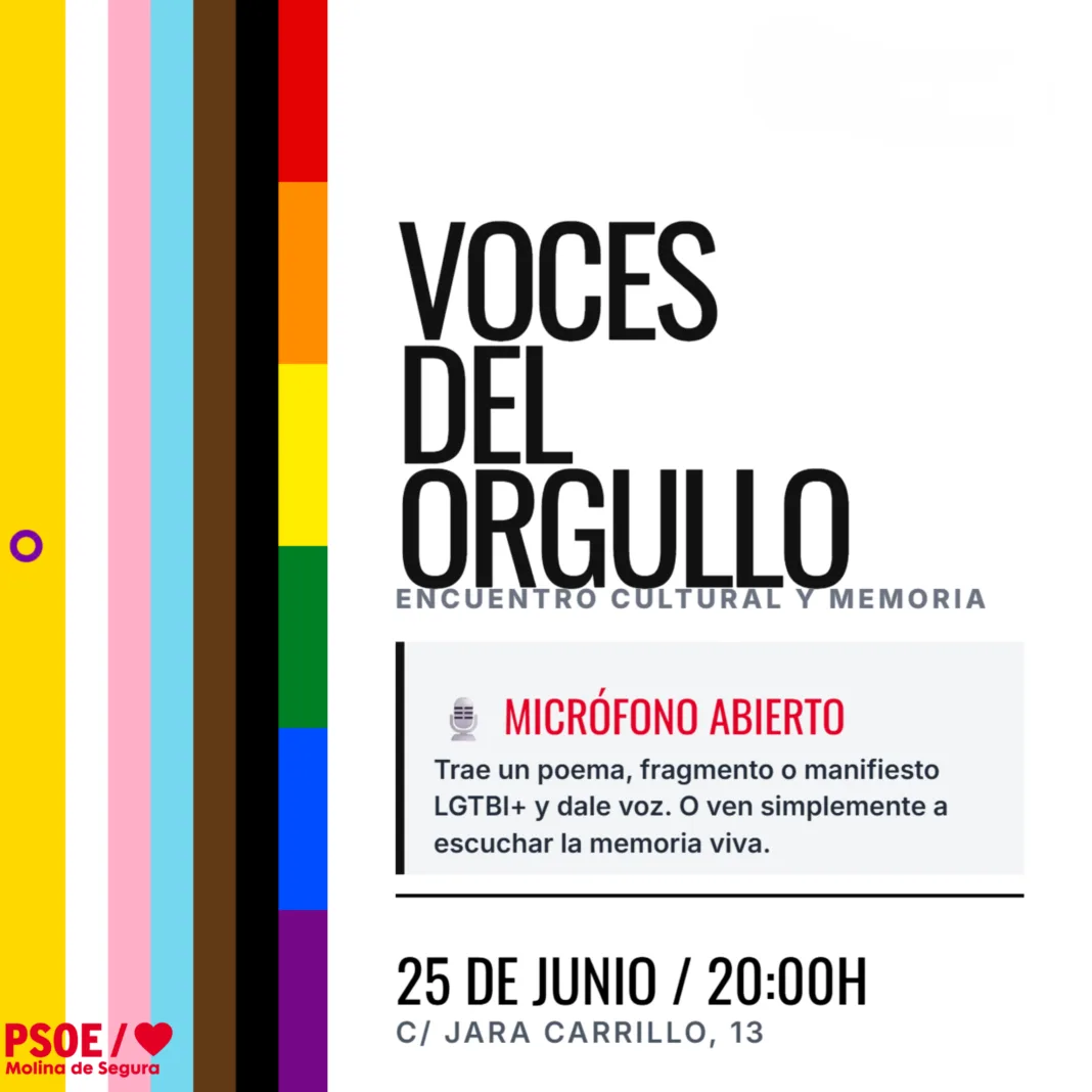 El PSOE de Molina reivindica la memoria LGTBI+ con una jornada cultural por el Orgullo