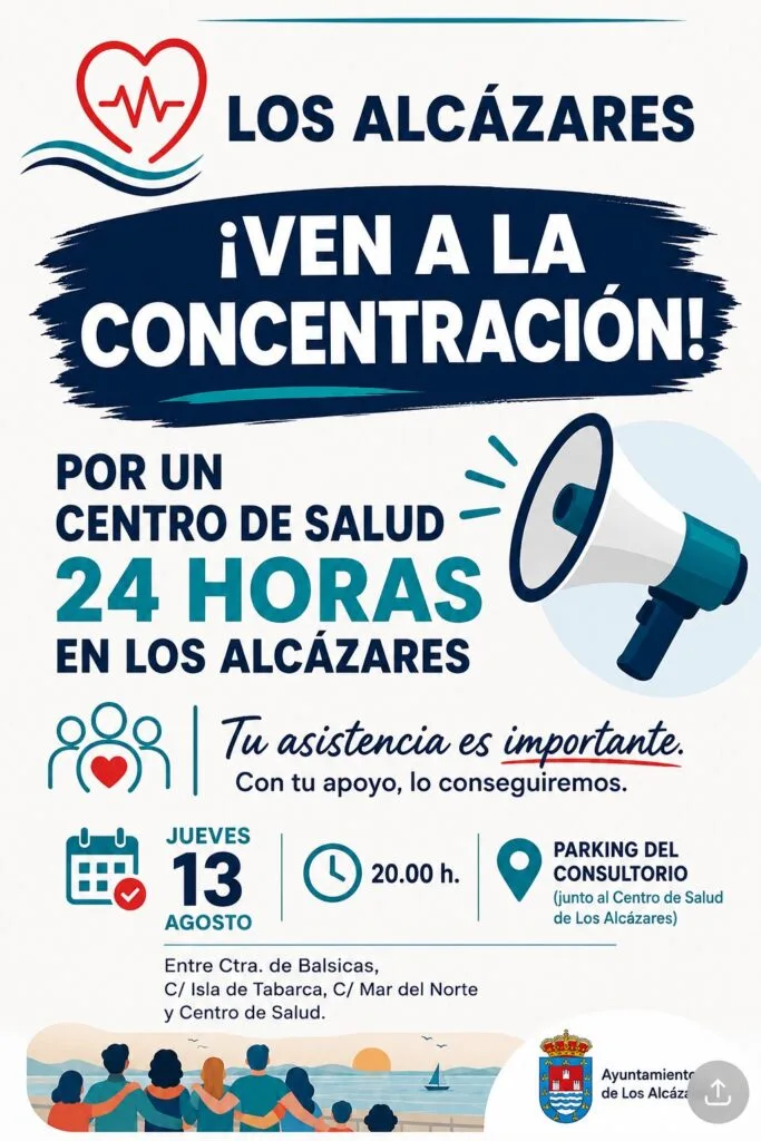UGT respalda la protesta por unas urgencias 24 horas en Los Alcázares UGT respalda la protesta por unas urgencias 24 horas en Los Alcázares