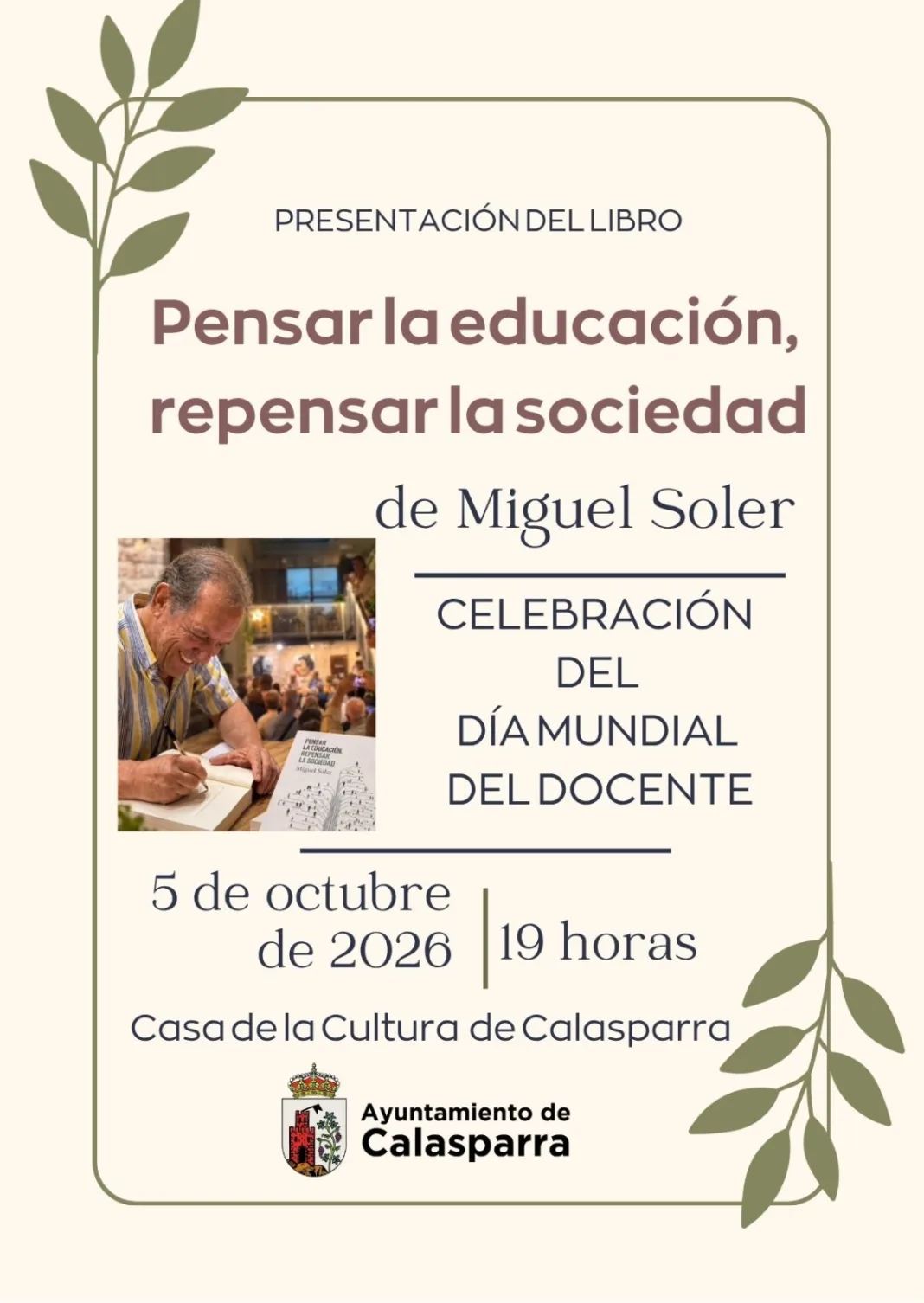 Día Mundial del Docente, Miguel Soler Calasparra celebra el Día Mundial del Docente con Miguel Soler