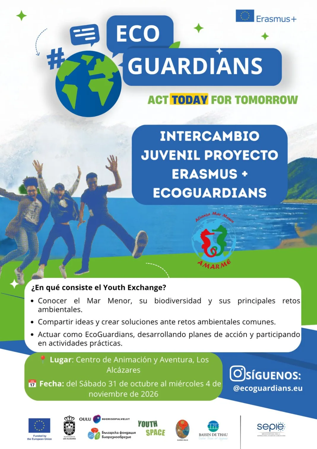 CARTEL ECOGUARDIANS Jóvenes de seis países buscarán soluciones ambientales en Los Alcázares con EcoGuardians