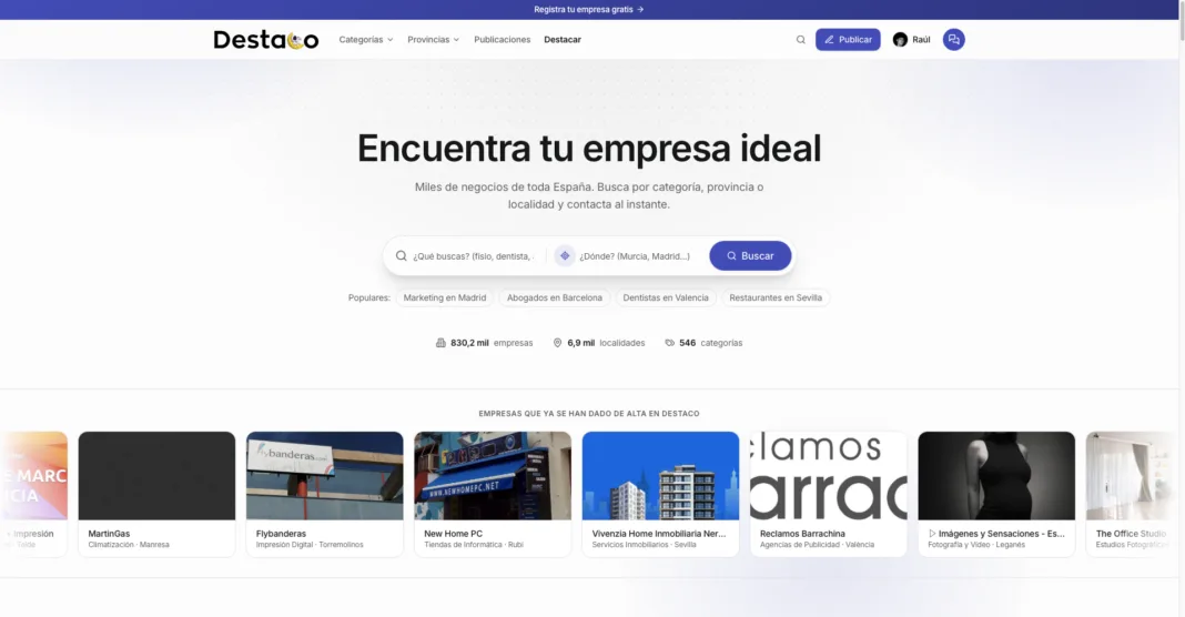 Destaco.es busca competir con los grandes directorios con cerca de 700.000 fichas empresariales Destaco.es busca competir con los grandes directorios con cerca de 700.000 fichas empresariales